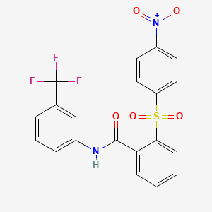 2-[(4-nitrophenyl)sulfonyl]-N-[3-(trifluoromethyl)phenyl]benzamide