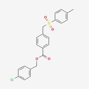 molecular formula C22H19ClO4S B3637530 4-chlorobenzyl 4-{[(4-methylphenyl)sulfonyl]methyl}benzoate 