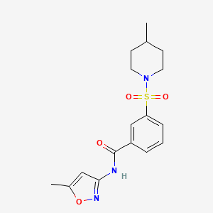 N-(5-methyl-1,2-oxazol-3-yl)-3-(4-methylpiperidin-1-yl)sulfonylbenzamide