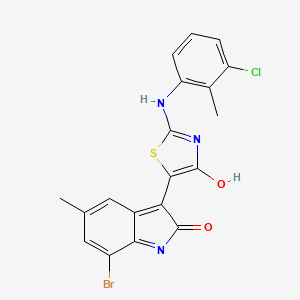 7-bromo-3-{2-[(3-chloro-2-methylphenyl)imino]-4-oxo-1,3-thiazolidin-5-ylidene}-5-methyl-1,3-dihydro-2H-indol-2-one