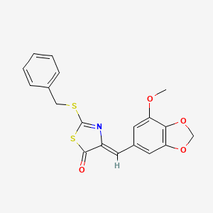 2-(benzylthio)-4-[(7-methoxy-1,3-benzodioxol-5-yl)methylene]-1,3-thiazol-5(4H)-one