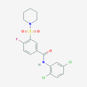 N-(2,5-dichlorophenyl)-4-fluoro-3-piperidin-1-ylsulfonylbenzamide