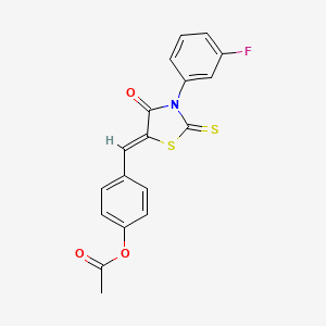 4-{[3-(3-fluorophenyl)-4-oxo-2-thioxo-1,3-thiazolidin-5-ylidene]methyl}phenyl acetate