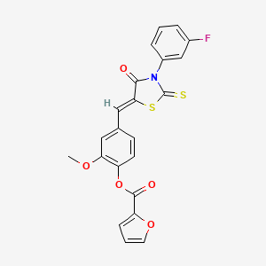 [4-[(Z)-[3-(3-fluorophenyl)-4-oxo-2-sulfanylidene-1,3-thiazolidin-5-ylidene]methyl]-2-methoxyphenyl] furan-2-carboxylate