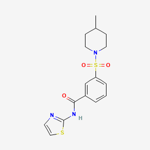 3-[(4-methyl-1-piperidinyl)sulfonyl]-N-1,3-thiazol-2-ylbenzamide