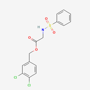 molecular formula C15H13Cl2NO4S B3637822 (3,4-Dichlorophenyl)methyl 2-(benzenesulfonamido)acetate 