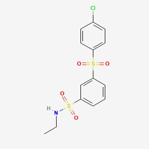 molecular formula C14H14ClNO4S2 B3637844 3-(4-chlorophenyl)sulfonyl-N-ethylbenzenesulfonamide 