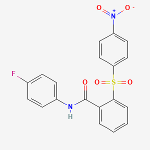 N-(4-fluorophenyl)-2-[(4-nitrophenyl)sulfonyl]benzamide