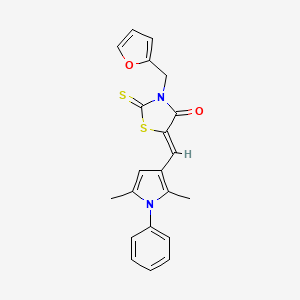 5-[(2,5-dimethyl-1-phenyl-1H-pyrrol-3-yl)methylene]-3-(2-furylmethyl)-2-thioxo-1,3-thiazolidin-4-one