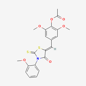 [2,6-dimethoxy-4-[(Z)-[3-(2-methoxyphenyl)-4-oxo-2-sulfanylidene-1,3-thiazolidin-5-ylidene]methyl]phenyl] acetate