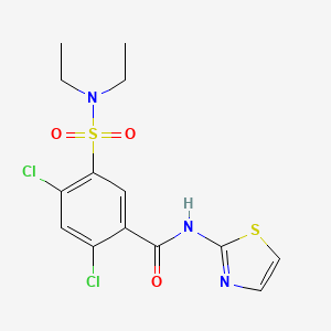 molecular formula C14H15Cl2N3O3S2 B3637910 2,4-dichloro-5-(diethylsulfamoyl)-N-(1,3-thiazol-2-yl)benzamide 