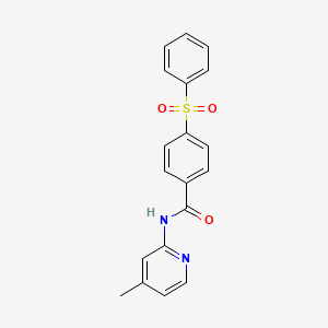 molecular formula C19H16N2O3S B3637920 N-(4-methyl-2-pyridinyl)-4-(phenylsulfonyl)benzamide 