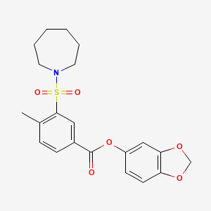 1,3-Benzodioxol-5-yl 3-(azepan-1-ylsulfonyl)-4-methylbenzoate