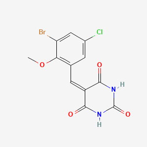 5-[(3-Bromo-5-chloro-2-methoxyphenyl)methylidene]-1,3-diazinane-2,4,6-trione