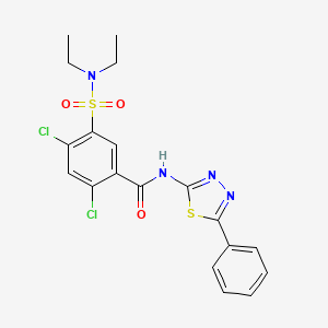 2,4-dichloro-5-(diethylsulfamoyl)-N-(5-phenyl-1,3,4-thiadiazol-2-yl)benzamide