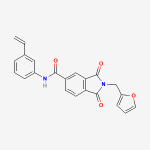 N-(3-ethenylphenyl)-2-(furan-2-ylmethyl)-1,3-dioxoisoindole-5-carboxamide