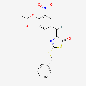 4-{[2-(benzylthio)-5-oxo-1,3-thiazol-4(5H)-ylidene]methyl}-2-nitrophenyl acetate