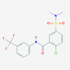 molecular formula C16H14ClF3N2O3S B3638052 2-chloro-5-(dimethylsulfamoyl)-N-[3-(trifluoromethyl)phenyl]benzamide 