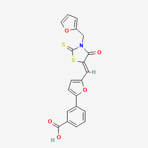 3-(5-{[3-(2-furylmethyl)-4-oxo-2-thioxo-1,3-thiazolidin-5-ylidene]methyl}-2-furyl)benzoic acid