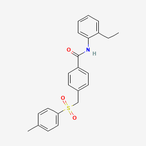 molecular formula C23H23NO3S B3638084 N-(2-ethylphenyl)-4-{[(4-methylphenyl)sulfonyl]methyl}benzamide 