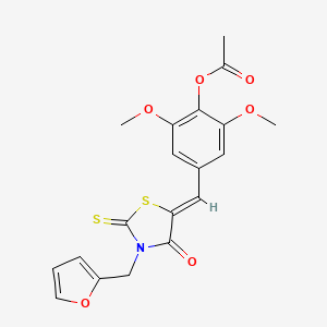 [4-[(Z)-[3-(furan-2-ylmethyl)-4-oxo-2-sulfanylidene-1,3-thiazolidin-5-ylidene]methyl]-2,6-dimethoxyphenyl] acetate