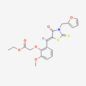 ethyl (2-{[3-(2-furylmethyl)-4-oxo-2-thioxo-1,3-thiazolidin-5-ylidene]methyl}-6-methoxyphenoxy)acetate