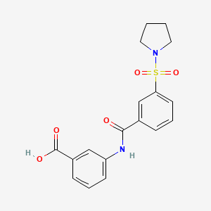 3-[(3-Pyrrolidin-1-ylsulfonylbenzoyl)amino]benzoic acid