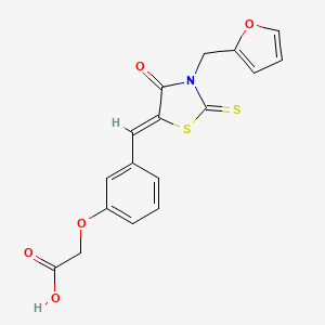 (3-{[3-(2-furylmethyl)-4-oxo-2-thioxo-1,3-thiazolidin-5-ylidene]methyl}phenoxy)acetic acid