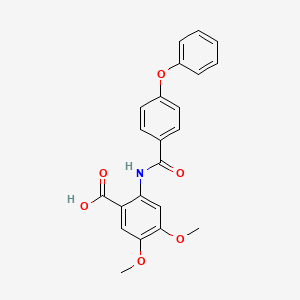 molecular formula C22H19NO6 B3638152 4,5-dimethoxy-2-[(4-phenoxybenzoyl)amino]benzoic acid 