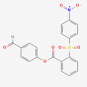 molecular formula C20H13NO7S B3638231 4-formylphenyl 2-[(4-nitrophenyl)sulfonyl]benzoate 