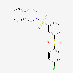 2-[3-(4-chlorophenyl)sulfonylphenyl]sulfonyl-3,4-dihydro-1H-isoquinoline