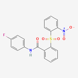 N-(4-fluorophenyl)-2-[(2-nitrophenyl)sulfonyl]benzamide