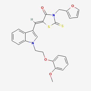 3-(2-furylmethyl)-5-({1-[2-(2-methoxyphenoxy)ethyl]-1H-indol-3-yl}methylene)-2-thioxo-1,3-thiazolidin-4-one