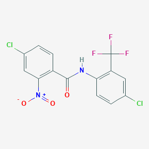 molecular formula C14H7Cl2F3N2O3 B3638283 4-chloro-N-[4-chloro-2-(trifluoromethyl)phenyl]-2-nitrobenzamide 