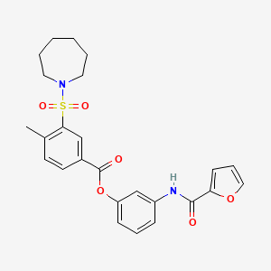 [3-(Furan-2-carbonylamino)phenyl] 3-(azepan-1-ylsulfonyl)-4-methylbenzoate