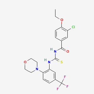 molecular formula C21H21ClF3N3O3S B3638300 3-chloro-4-ethoxy-N-{[2-(morpholin-4-yl)-5-(trifluoromethyl)phenyl]carbamothioyl}benzamide 