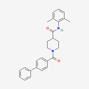 molecular formula C27H28N2O2 B3638304 N-(2,6-dimethylphenyl)-1-(4-phenylbenzoyl)piperidine-4-carboxamide 