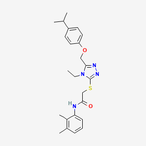 molecular formula C24H30N4O2S B3638336 N-(2,3-dimethylphenyl)-2-[(4-ethyl-5-{[4-(propan-2-yl)phenoxy]methyl}-4H-1,2,4-triazol-3-yl)sulfanyl]acetamide 