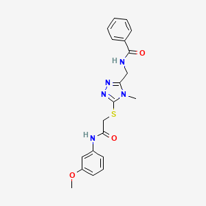 N-{[5-({2-[(3-methoxyphenyl)amino]-2-oxoethyl}thio)-4-methyl-4H-1,2,4-triazol-3-yl]methyl}benzamide