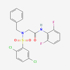 molecular formula C21H16Cl2F2N2O3S B3638347 2-[benzyl-(2,5-dichlorophenyl)sulfonylamino]-N-(2,6-difluorophenyl)acetamide 