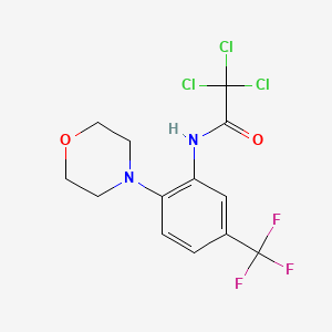 molecular formula C13H12Cl3F3N2O2 B3638365 2,2,2-trichloro-N-[2-(4-morpholinyl)-5-(trifluoromethyl)phenyl]acetamide 