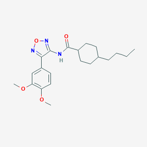 molecular formula C21H29N3O4 B363839 4-butyl-N-[4-(3,4-dimethoxyphenyl)-1,2,5-oxadiazol-3-yl]cyclohexanecarboxamide CAS No. 874192-75-3