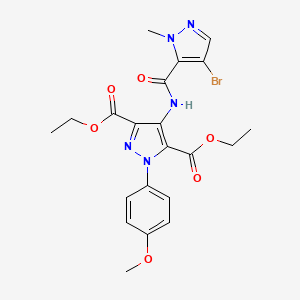 3,5-Diethyl 4-(4-bromo-1-methyl-1H-pyrazole-5-amido)-1-(4-methoxyphenyl)-1H-pyrazole-3,5-dicarboxylate