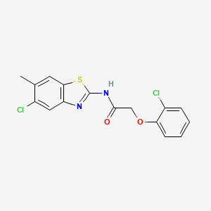 N-(5-chloro-6-methyl-1,3-benzothiazol-2-yl)-2-(2-chlorophenoxy)acetamide