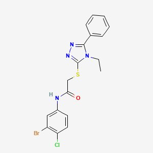 N-(3-bromo-4-chlorophenyl)-2-[(4-ethyl-5-phenyl-1,2,4-triazol-3-yl)sulfanyl]acetamide