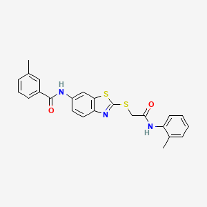 3-methyl-N-[2-({2-[(2-methylphenyl)amino]-2-oxoethyl}sulfanyl)-1,3-benzothiazol-6-yl]benzamide