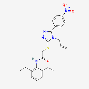 molecular formula C23H25N5O3S B3638470 N-(2,6-diethylphenyl)-2-{[5-(4-nitrophenyl)-4-(prop-2-en-1-yl)-4H-1,2,4-triazol-3-yl]sulfanyl}acetamide 