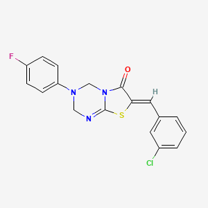 7-(3-chlorobenzylidene)-3-(4-fluorophenyl)-3,4-dihydro-2H-[1,3]thiazolo[3,2-a][1,3,5]triazin-6(7H)-one