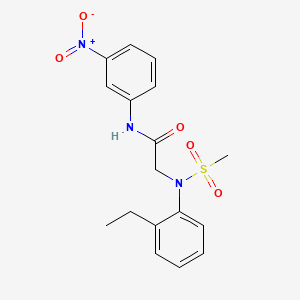 molecular formula C17H19N3O5S B3638535 2-(2-ethyl-N-methylsulfonylanilino)-N-(3-nitrophenyl)acetamide 