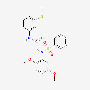 molecular formula C23H24N2O5S2 B3638539 N~2~-(2,5-dimethoxyphenyl)-N~1~-[3-(methylthio)phenyl]-N~2~-(phenylsulfonyl)glycinamide 